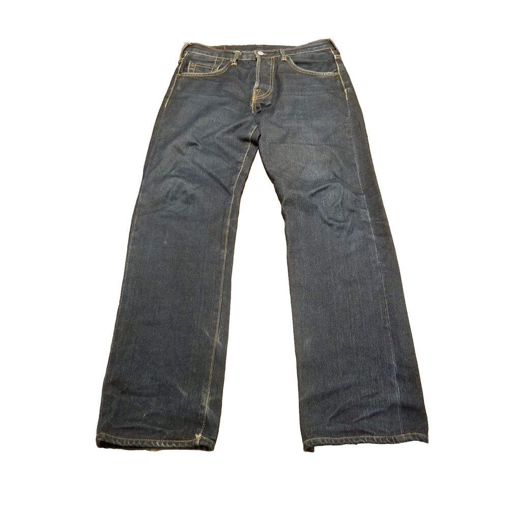 Evisu Jeans Men's Size 29 Selvedge Denim Button Fly Dark Wash Japan Made (31x31)